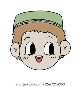 Islamic Cute Doodle Cartoon Illustration - Male Character