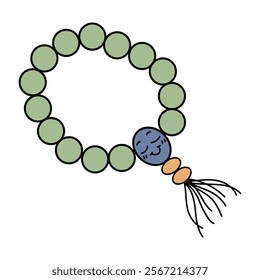 Islamic Cute Doodle Cartoon Illustration - Prayer Beads