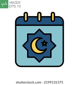 Islamic Date Icon Eid Muslim Fasting Stock Vector (Royalty Free ...