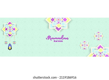 Islamic decoration background for Ramadan Kareem banner 