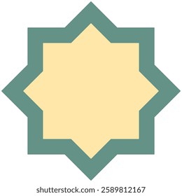 islamic decoration icon in flat outline style