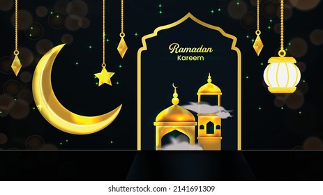 Islamic Decoration and Ramadan Eid Background 
