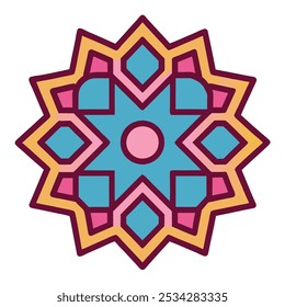 Islamic decorations in the dome of the Prophet's Mosque in Saudi Arabia