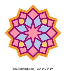 Islamic decorations in the dome of the Prophet's Mosque in Saudi Arabia
