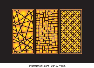 Plantilla de paneles de corte láser abstracto islámico con artes geométricas y diseño floral