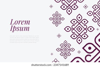 Islamic Decorative Background in Arabic. Simple Geometric Mosaic with Rose Red Color Islamic Ornament Details.