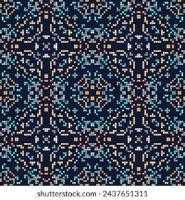 Islamic Decorative background made from small squares. Rich ornament for fabric design, handmade, interior decoration, textiles. 