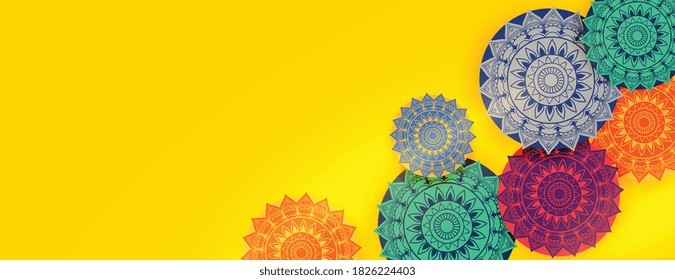 islamic decorative banner with arabic patterns vector