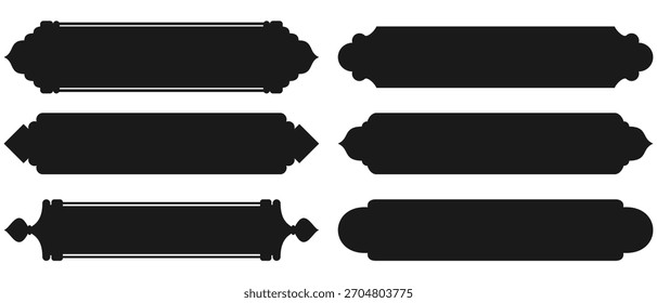 Islamic Decorative Frame Vector Pack - Schwarze Silhouette Arabisch Geometrische Formen und Rahmen Vorlagen für Design, Beschriftung und Ornament Projekte