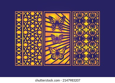 Islamic Decorative Laser Cut Template with Abstract Geometric Texture