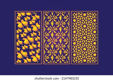 Islamic Decorative Laser Cut Template with Abstract Geometric Texture