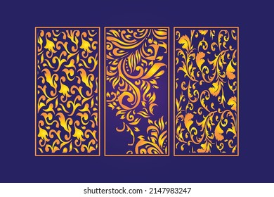 Islamic Decorative Laser Cut Template with Abstract Geometric Texture