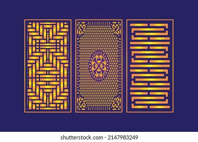 Islamic Decorative Laser Cut Template with Abstract Geometric Texture