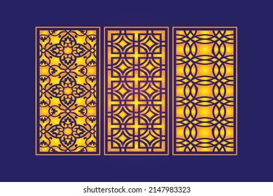 Islamic Decorative Laser Cut Template with Abstract Geometric Texture