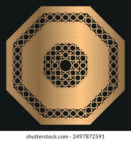 Islamic decorative set for cnc laser cut, Decorative panels for laser cut, CNC cutting. Cutout silhouette with abstract geometric pattern, Modern vector stencil for wood, metal, plastic, Clipart, File
