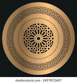 Islamic decorative set for cnc laser cut, Decorative panels for laser cut, CNC cutting. Cutout silhouette with abstract geometric pattern, Modern vector stencil for wood, metal, plastic, Clipart, File