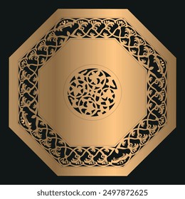 Conjunto decorativo islámico para corte por láser cnc, Paneles decorativos para corte por láser, corte CNC. Silueta de recorte con patrón geométrico abstracto, plantilla de Vector moderno para madera, metal, plástico, Clipart, archivo
