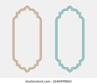 Islamic decorative tazhib frames iranian floral borders with text box areas plant element design for greeting cards and religious prints