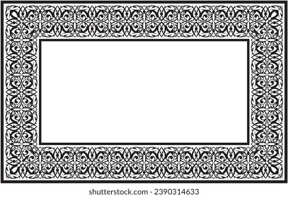 Islamic decorative vector graphic design pattern, for nice frame ornament pattern, black and white. Suitable for use in calligraphy, frames, invitation card decoration, frame edge decoration