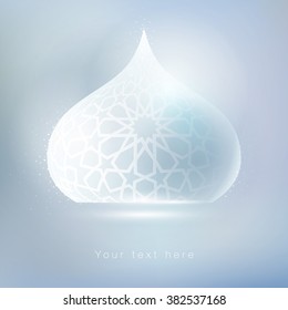 Islamic design background mosque dome with round arabic pattern