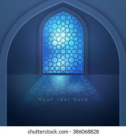 Islamic design background window with geometric pattern
