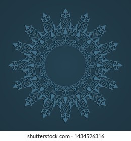 Islamic design circle background with morocco ornament pattern vector
