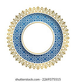 Islamic design circle background with morocco ornament pattern