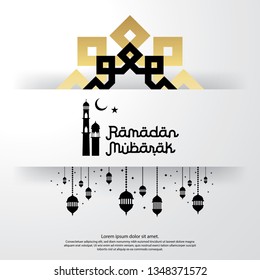 islamic design concept. abstract mandala with pattern ornament and lantern element. Ramadan Kareem or Eid Mubarak greeting. invitation Banner or Card Background Vector illustration.