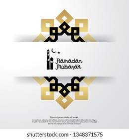 islamic design concept. abstract mandala with pattern ornament and lantern element. Ramadan Kareem or Eid Mubarak greeting. invitation Banner or Card Background Vector illustration.