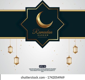 Islamic design concept. abstract mandala with pattern ornament and lantern element. ramadan kareem or eid mubarak greeting. invitation banner or card background vector illustration EPS 10