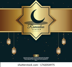 Islamic design concept. abstract mandala with pattern ornament and lantern element. ramadan kareem or eid mubarak greeting. invitation banner or card background vector illustration EPS 10