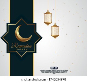 Islamic design concept. abstract mandala with pattern ornament and lantern element. ramadan kareem or eid mubarak greeting. invitation banner or card background vector illustration EPS 10