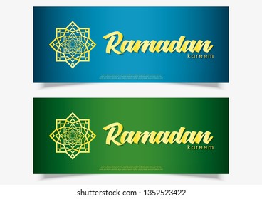 Islamic design concept. Abstract pattern ornament element over gradient background. Ramadan kareem or Eid Mubarak greeting, invitation banner or card background. Illustration vector.