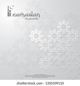 islamic design concept. Ramadan Kareem or Eid Mubarak greeting with abstract mandala element with pattern ornament background for invitation Banner or Card. Vector illustration