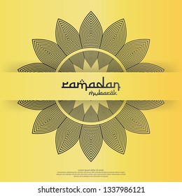 islamic design concept. Ramadan Kareem or Eid Mubarak invitation Banner or Card Background greeting. abstract mandala with arabic pattern, mosque ornament and lantern element. Vector illustration.