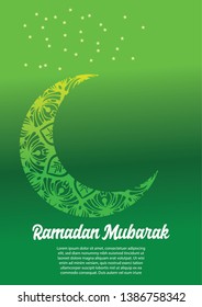Islamic design concept. Ramadan Kareem or Eid Mubarak greeting with abstract mandala element with pattern ornament background for invitation Banner or Card. Vector illustration