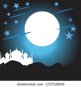 islamic design crescent moon, star and mosque dome. Beautiful design year 2020 for you.