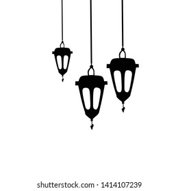 Islamic design of Eid Mubarak, traditional lanterns, islamic greeting card vector templates for publications