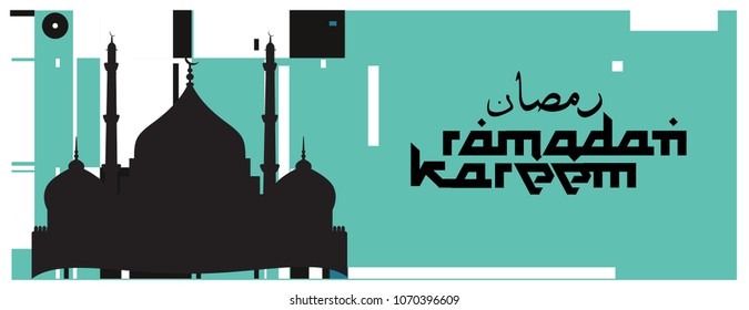 Islamic design greeting card template for Ramadan Kareem with colorful abstract background design