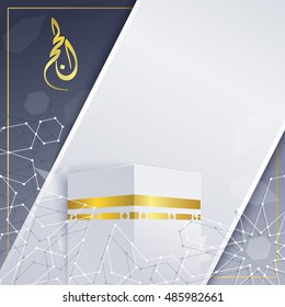 Islamic design greeting card template Hajj (Pilgrimage) background