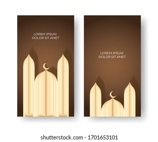 Islamic Design For Instastory Template Vector Illustration 