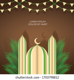 Islamic Design For Instastory Template Vector Illustration