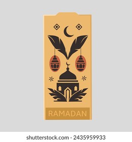 Islamic design for the month of Ramadan for paper bags, invitations, banners, greeting cards 