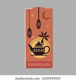 Diseño islámico para el mes de Ramadán para bolsas de papel, invitaciones, pancartas, tarjetas de felicitación 