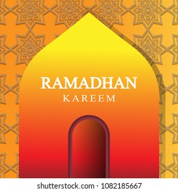Islamic design mosque, background vector, ramadan kareem