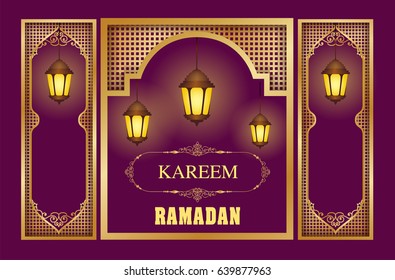 Islamic design mosque door for greeting background Ramadan Kareem