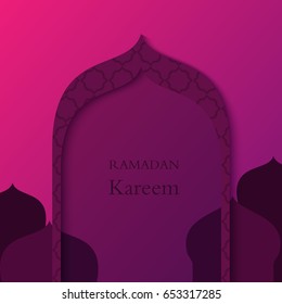 Islamic design Ramadan Kareem beautiful greeting card template with arabic styled pattern