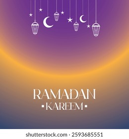 Islamic design and Ramadan Kareem or Eid Mubarak Islamic design with lantern, lamp, light and crescent moon background vector illustration for poster, banner, greeting, cards and event. eps vector. 
