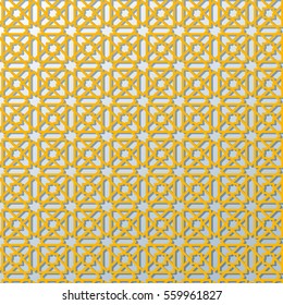 Islamic design seamless pattern Morocco  yellow color