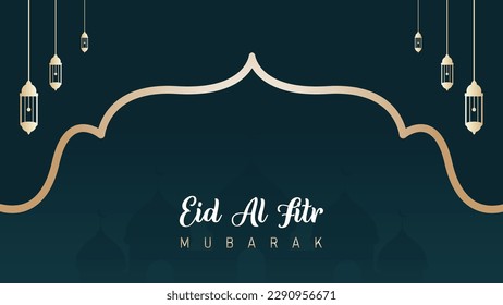 Islamic design template with modern minimalistic theme for Eid Al-Fitr celebration